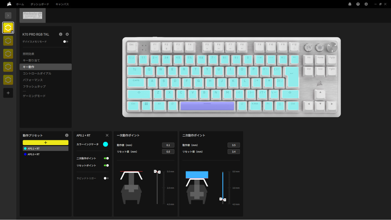 二次動作ポイント,リセットポイント